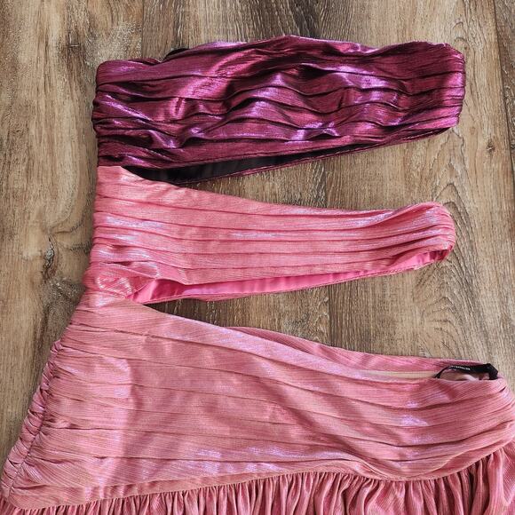Retrofete Lia Dress Pink Purple Ombre Cut Out Strapless Maxi Size XS - Picture 2 of 10